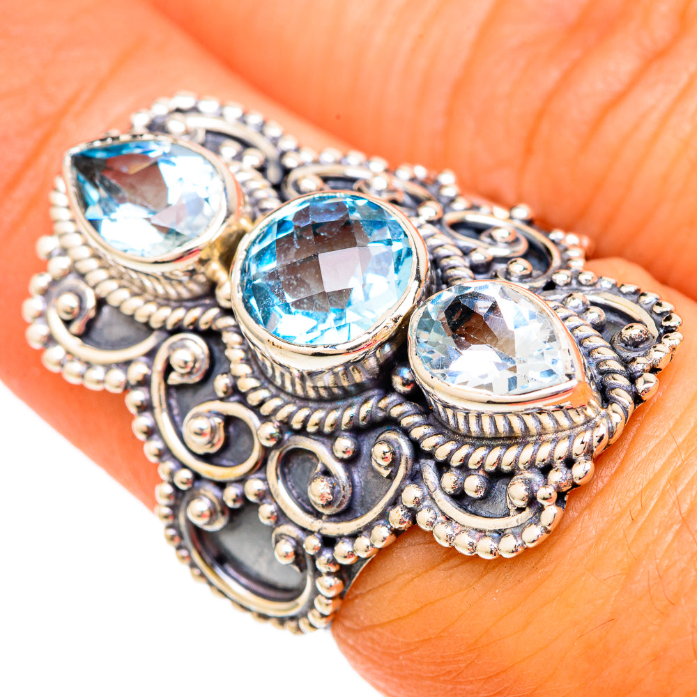 Blue Topaz Rings handcrafted by Ana Silver Co - RING104078