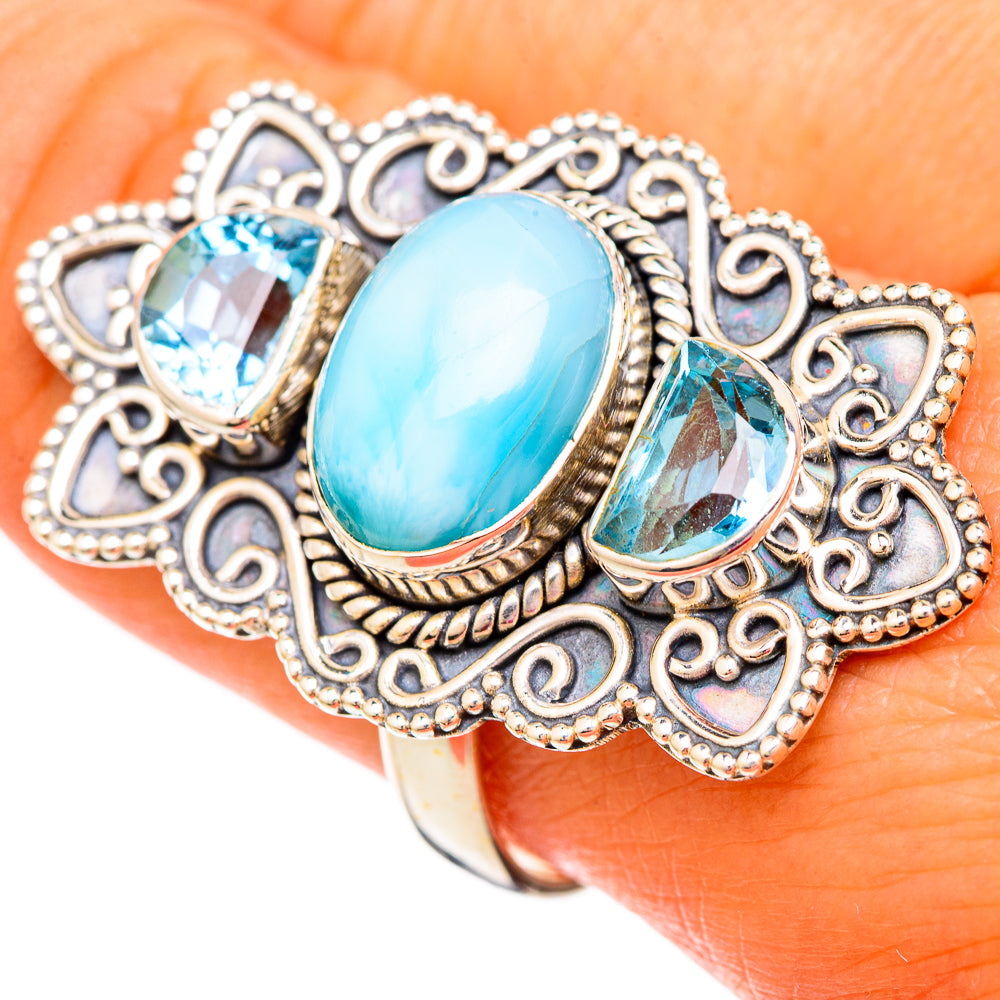 Larimar Rings handcrafted by Ana Silver Co - RING104081