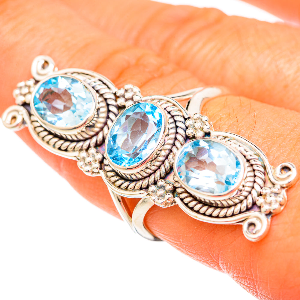 Blue Topaz Rings handcrafted by Ana Silver Co - RING104084