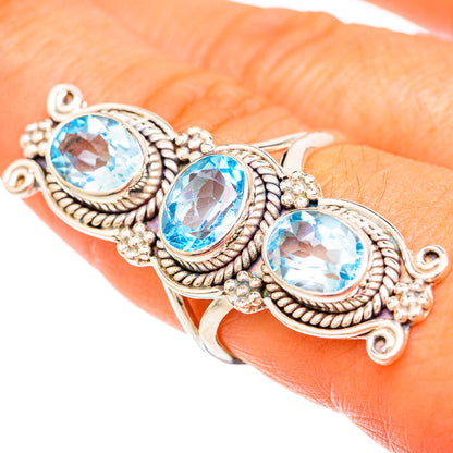 Blue Topaz Rings handcrafted by Ana Silver Co - RING104084