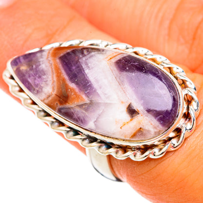 Chevron Amethyst Rings handcrafted by Ana Silver Co - RING104090