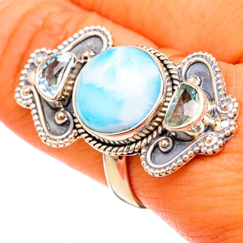 Larimar Rings handcrafted by Ana Silver Co - RING104092