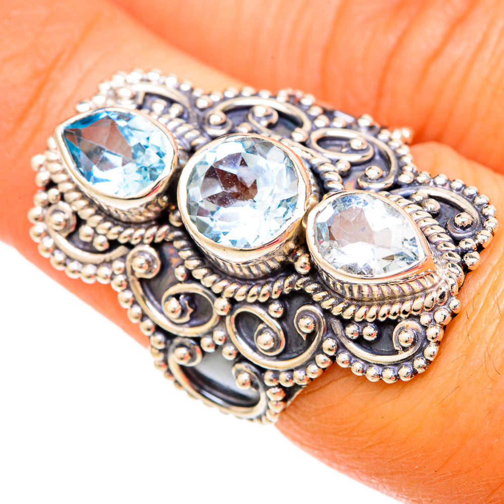 Blue Topaz Rings handcrafted by Ana Silver Co - RING104096