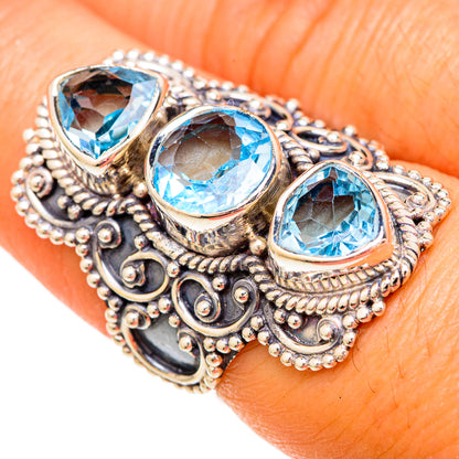 Blue Topaz Rings handcrafted by Ana Silver Co - RING104103