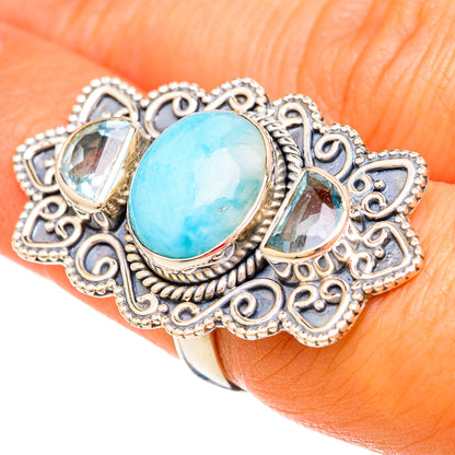 Larimar Rings handcrafted by Ana Silver Co - RING104108