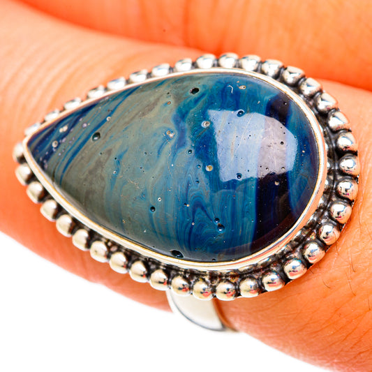 Blue Jasper Rings handcrafted by Ana Silver Co - RING104110