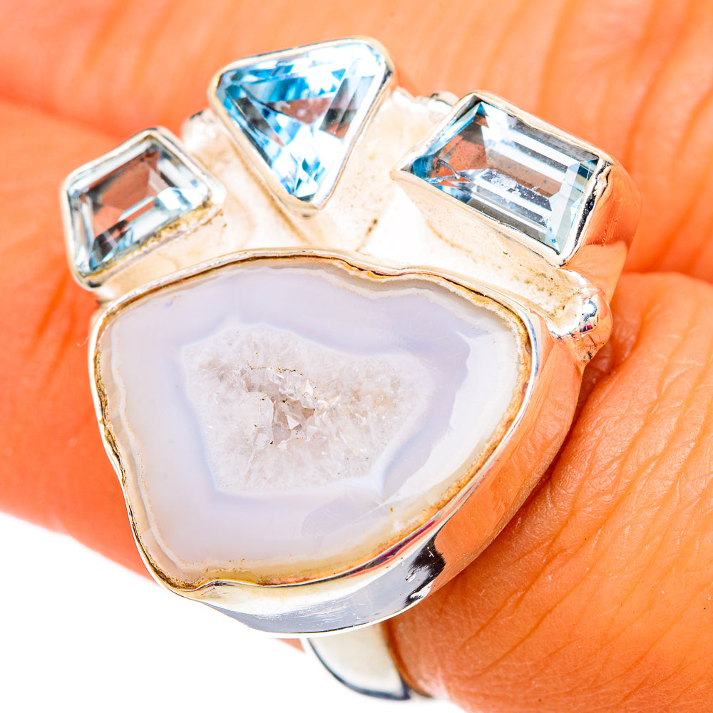 White Geode Slice Rings handcrafted by Ana Silver Co - RING104111