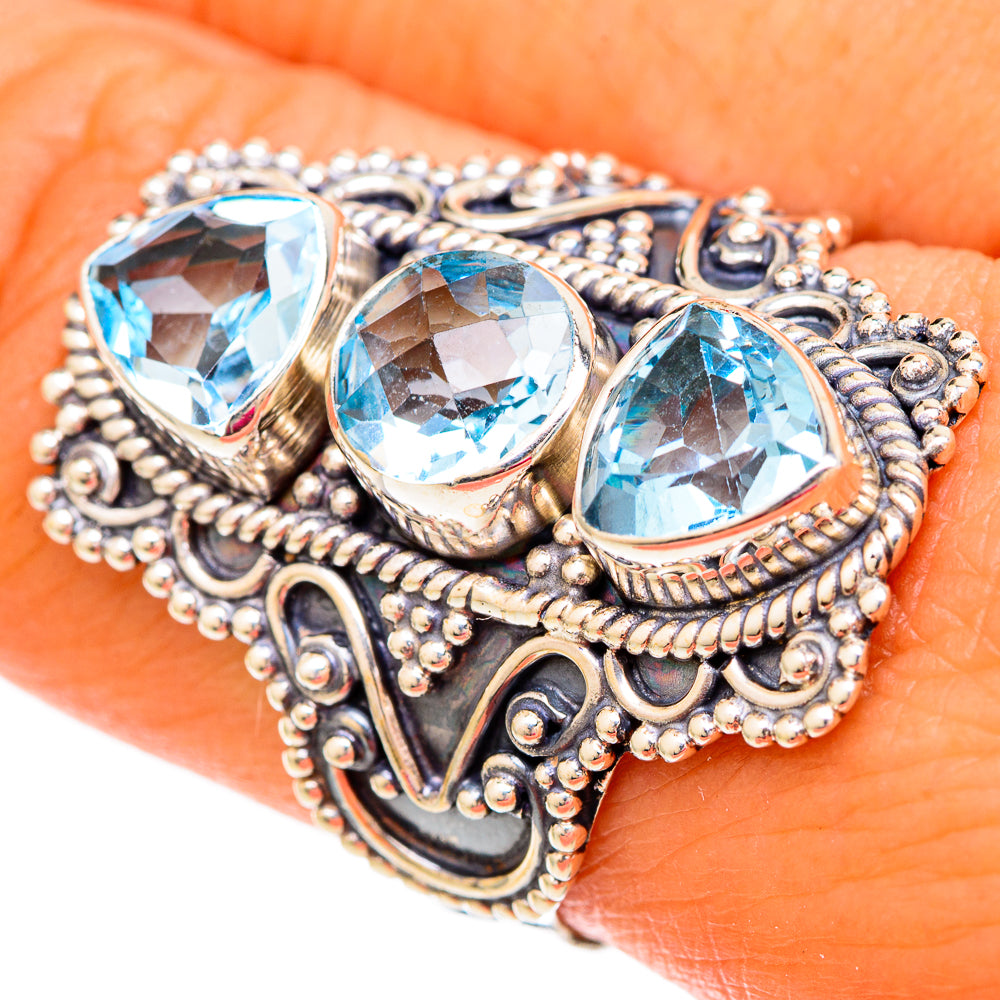 Blue Topaz Rings handcrafted by Ana Silver Co - RING104112