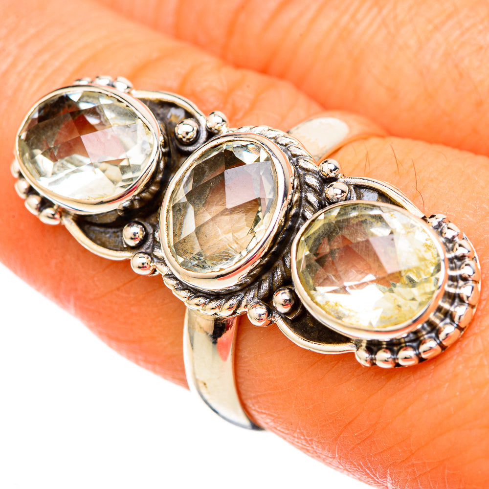 Green Amethyst Rings handcrafted by Ana Silver Co - RING104114