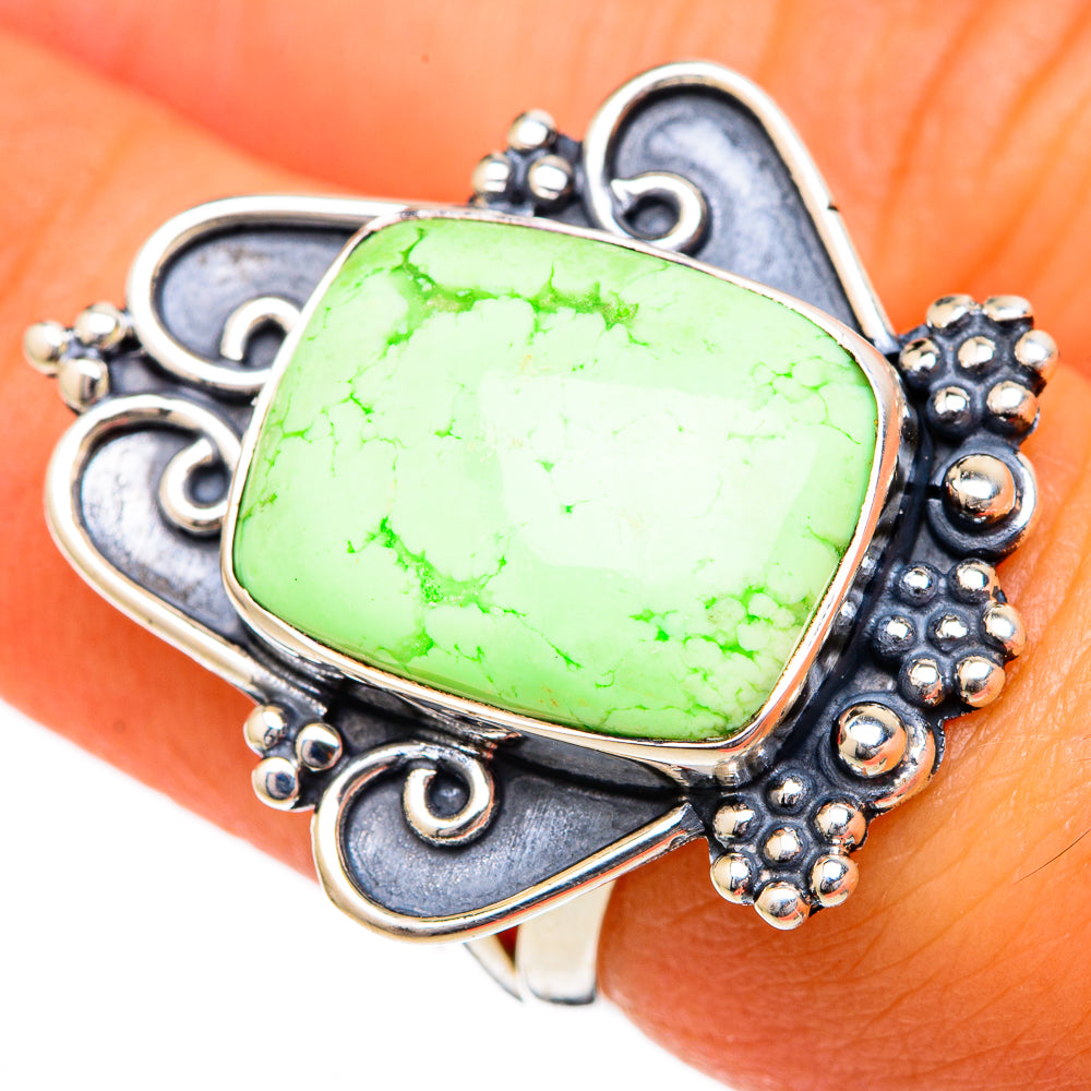 Lemon Chrysoprase Rings handcrafted by Ana Silver Co - RING104120