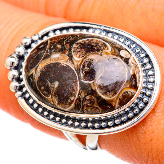 Turritella Agate Rings handcrafted by Ana Silver Co - RING104121