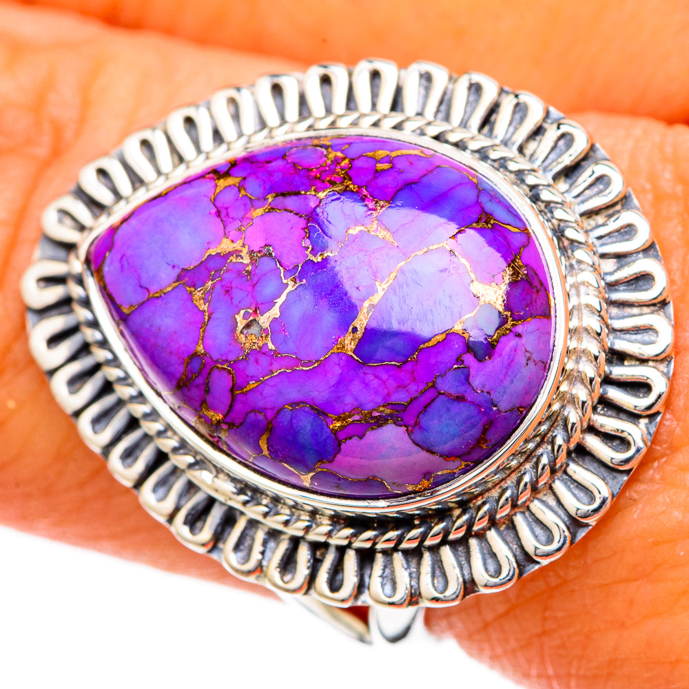 Purple Copper Composite Turquoise Rings handcrafted by Ana Silver Co - RING104130