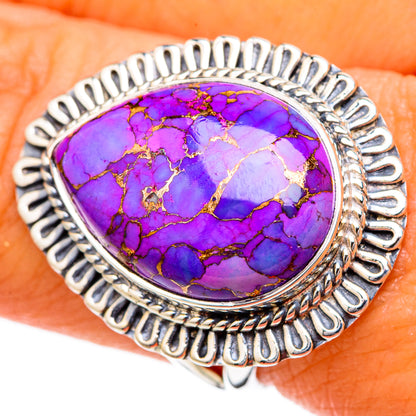 Purple Copper Composite Turquoise Rings handcrafted by Ana Silver Co - RING104130