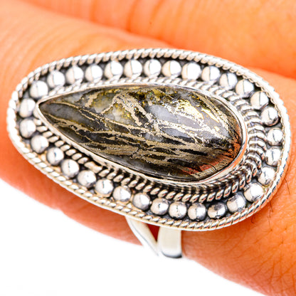 Pyrite Agate Rings handcrafted by Ana Silver Co - RING104131