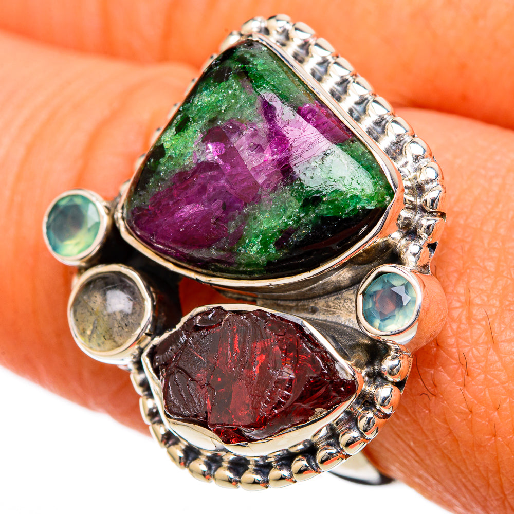 Ruby Zoisite Rings handcrafted by Ana Silver Co - RING104137