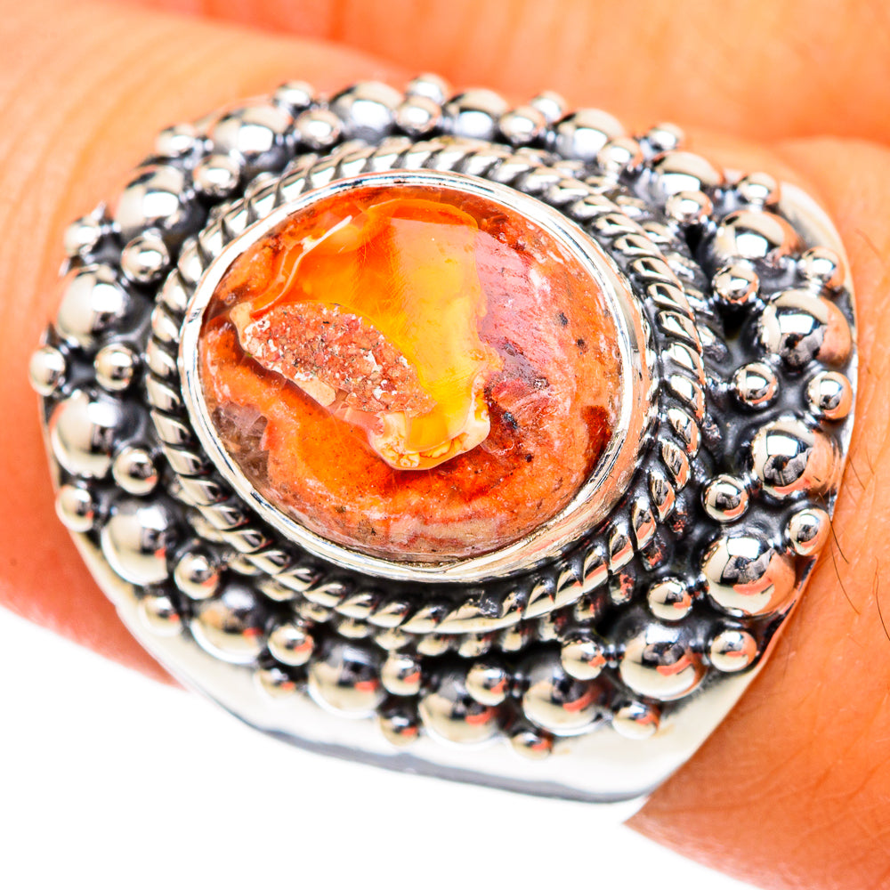 Mexican Fire Opal Rings handcrafted by Ana Silver Co - RING104140