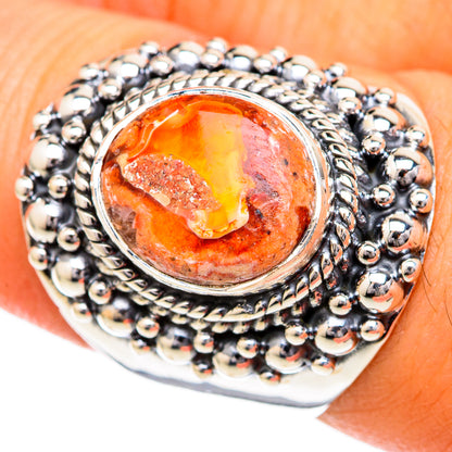 Mexican Fire Opal Rings handcrafted by Ana Silver Co - RING104140
