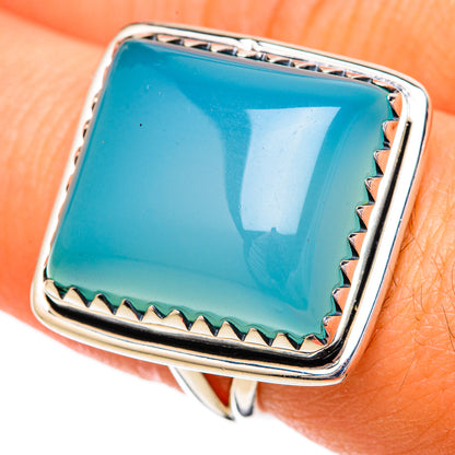 Aqua Chalcedony Rings handcrafted by Ana Silver Co - RING104143