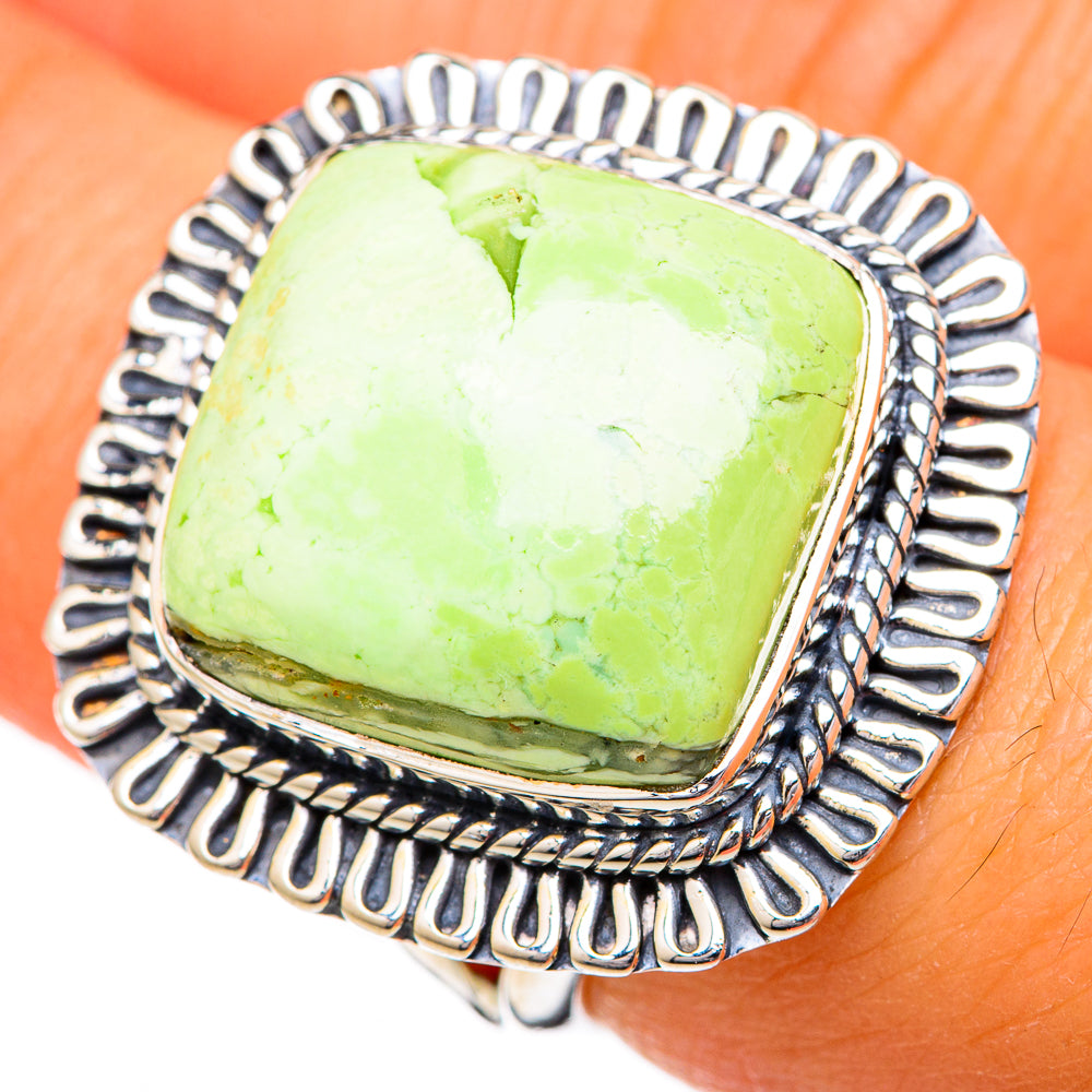 Lemon Chrysoprase Rings handcrafted by Ana Silver Co - RING104147