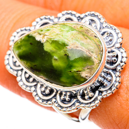 Australian Green Opal Rings handcrafted by Ana Silver Co - RING104148