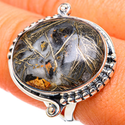 Pyrite Agate Rings handcrafted by Ana Silver Co - RING104159