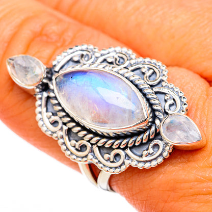 Rainbow Moonstone Rings handcrafted by Ana Silver Co - RING104162