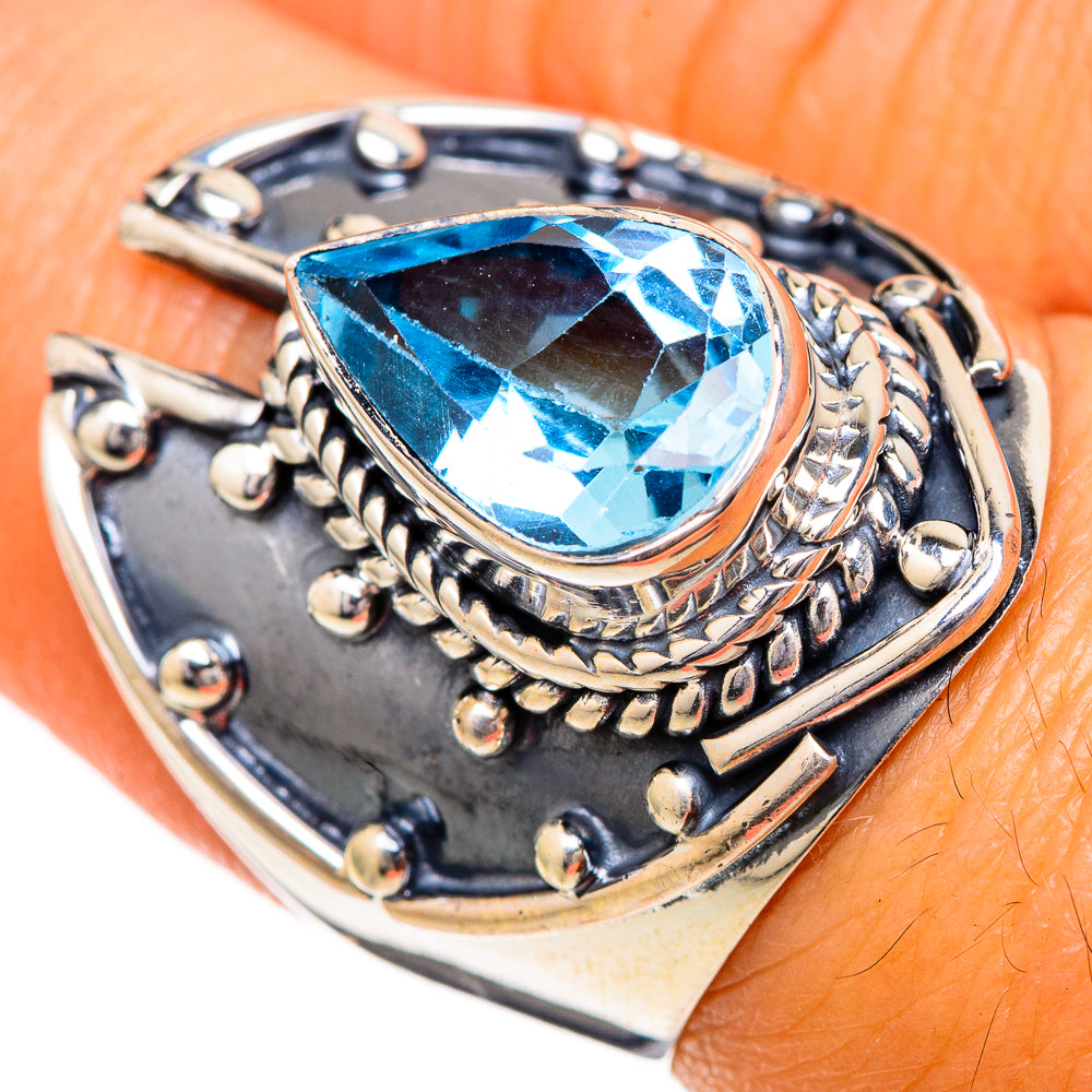Blue Topaz Rings handcrafted by Ana Silver Co - RING104169