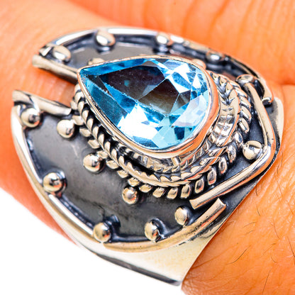 Blue Topaz Rings handcrafted by Ana Silver Co - RING104169