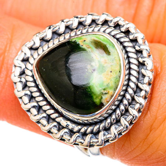 Australian Green Opal Rings handcrafted by Ana Silver Co - RING104172