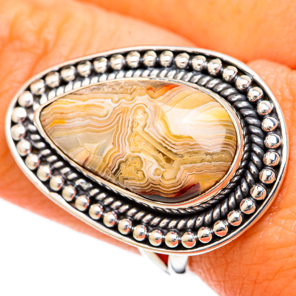 Laguna Lace Agate Rings handcrafted by Ana Silver Co - RING104174