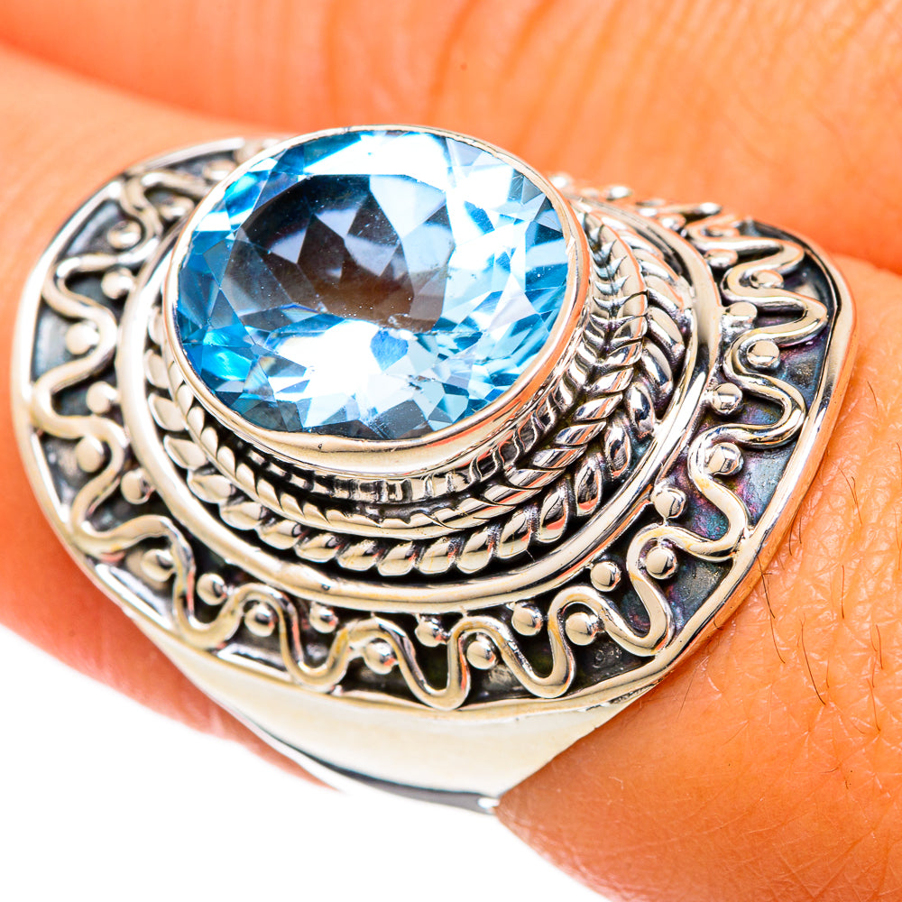 Blue Topaz Rings handcrafted by Ana Silver Co - RING104190