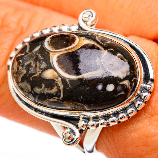 Turritella Agate Rings handcrafted by Ana Silver Co - RING104195