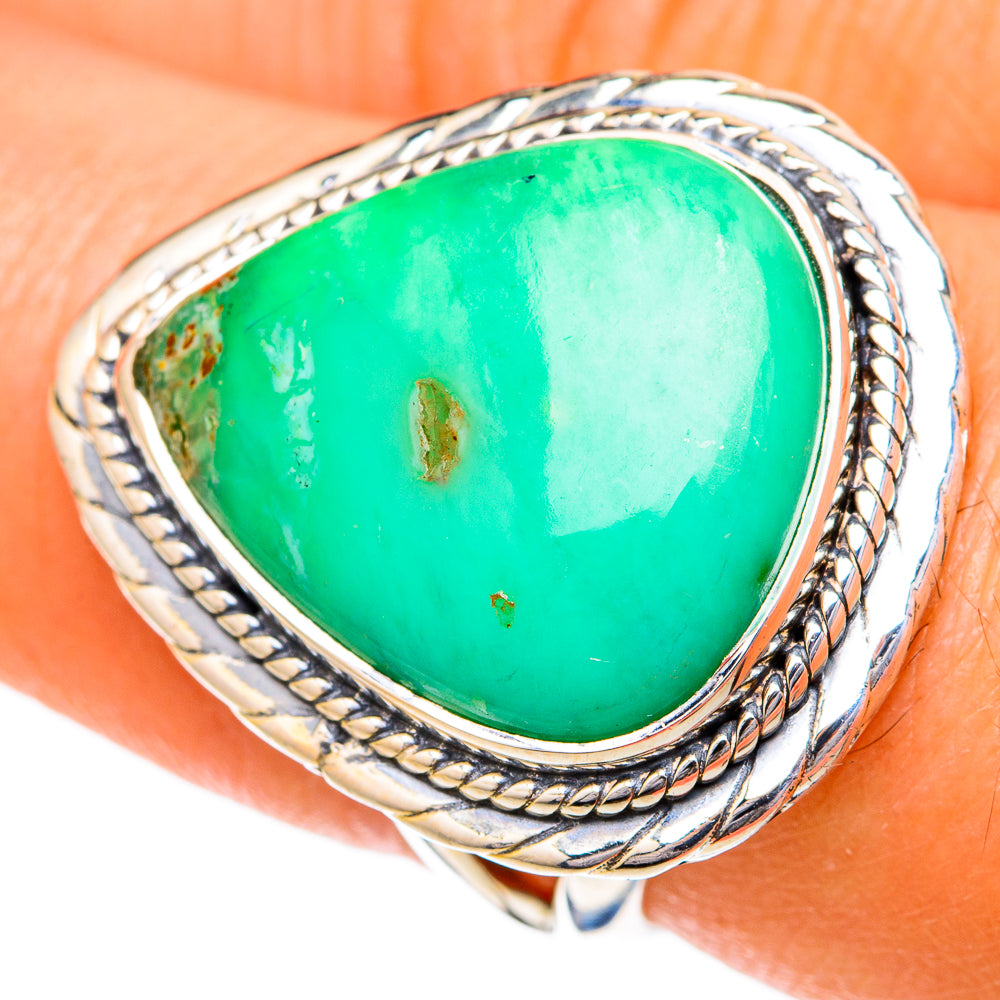 Chrysoprase Rings handcrafted by Ana Silver Co - RING104211