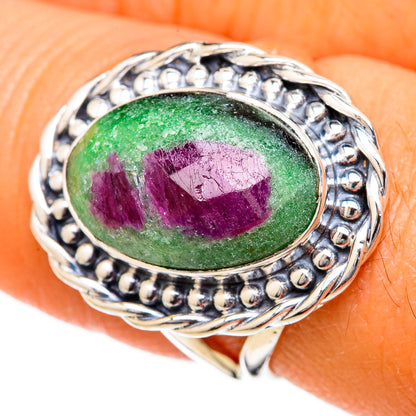Ruby Zoisite Rings handcrafted by Ana Silver Co - RING104212
