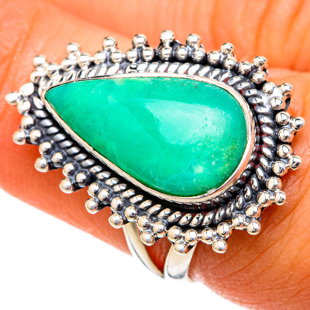 Chrysoprase Rings handcrafted by Ana Silver Co - RING104214