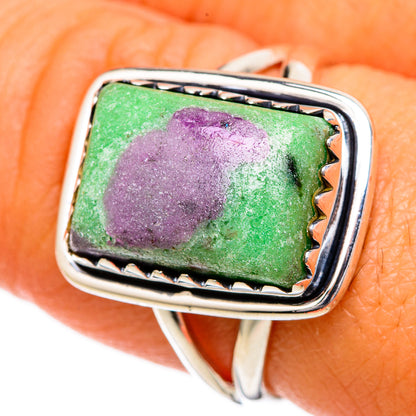 Ruby Zoisite Rings handcrafted by Ana Silver Co - RING104235