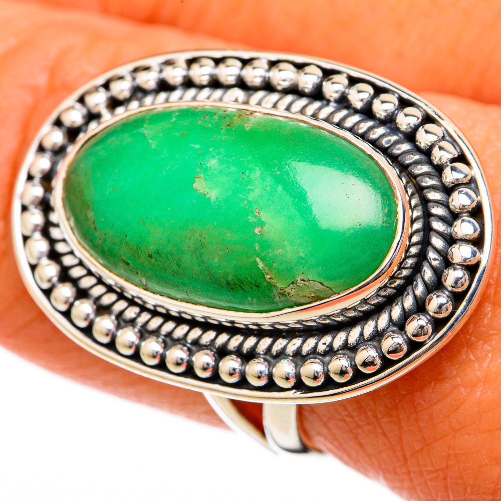 Chrysoprase Rings handcrafted by Ana Silver Co - RING104264