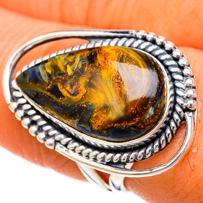 Golden Pietersite Rings handcrafted by Ana Silver Co - RING104266