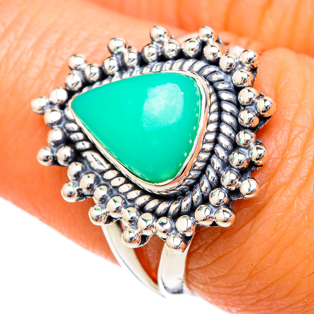 Chrysoprase Rings handcrafted by Ana Silver Co - RING104285