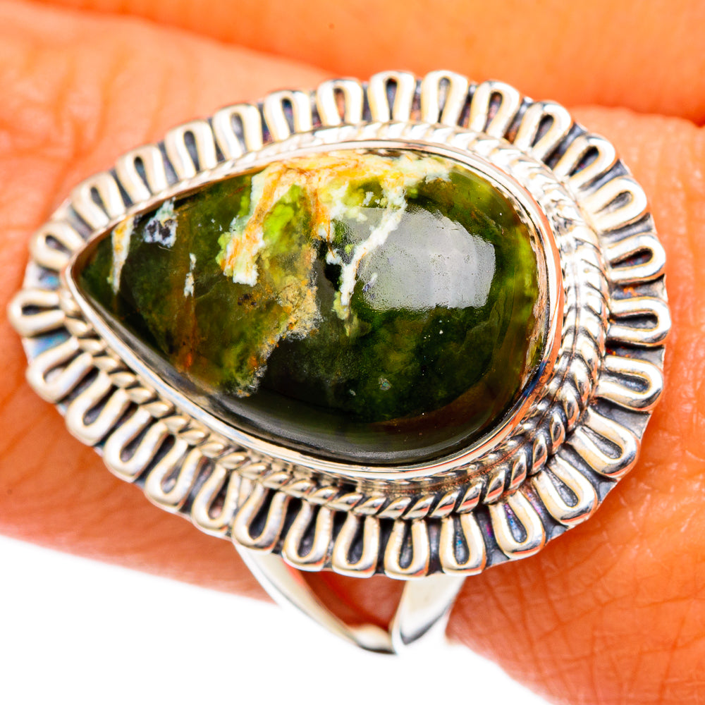 Australian Green Opal Rings handcrafted by Ana Silver Co - RING104287