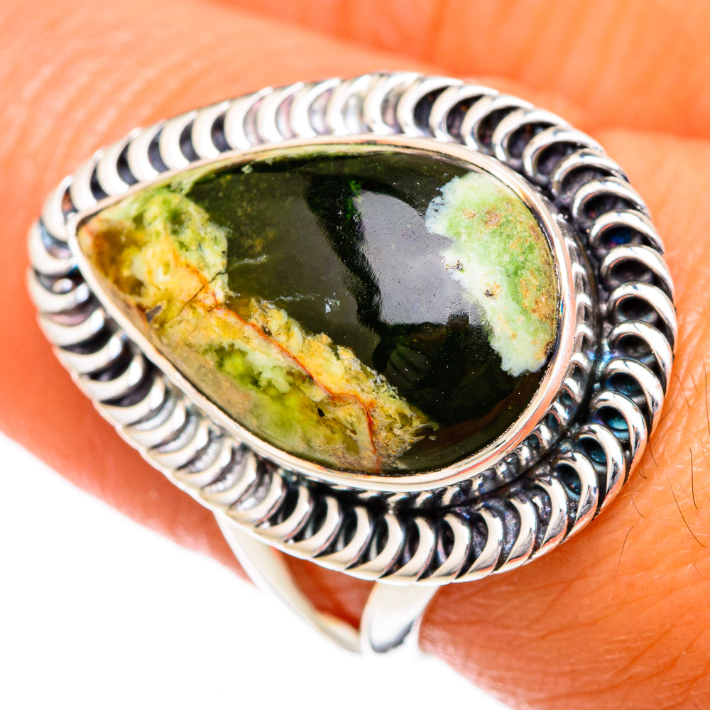 Australian Green Opal Rings handcrafted by Ana Silver Co - RING104301