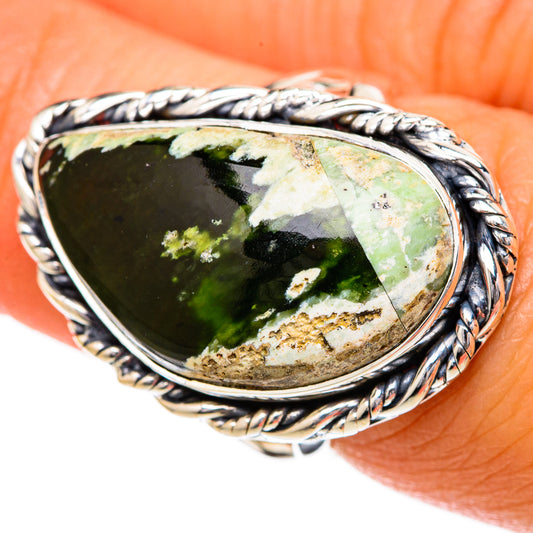 Australian Green Opal Rings handcrafted by Ana Silver Co - RING104321