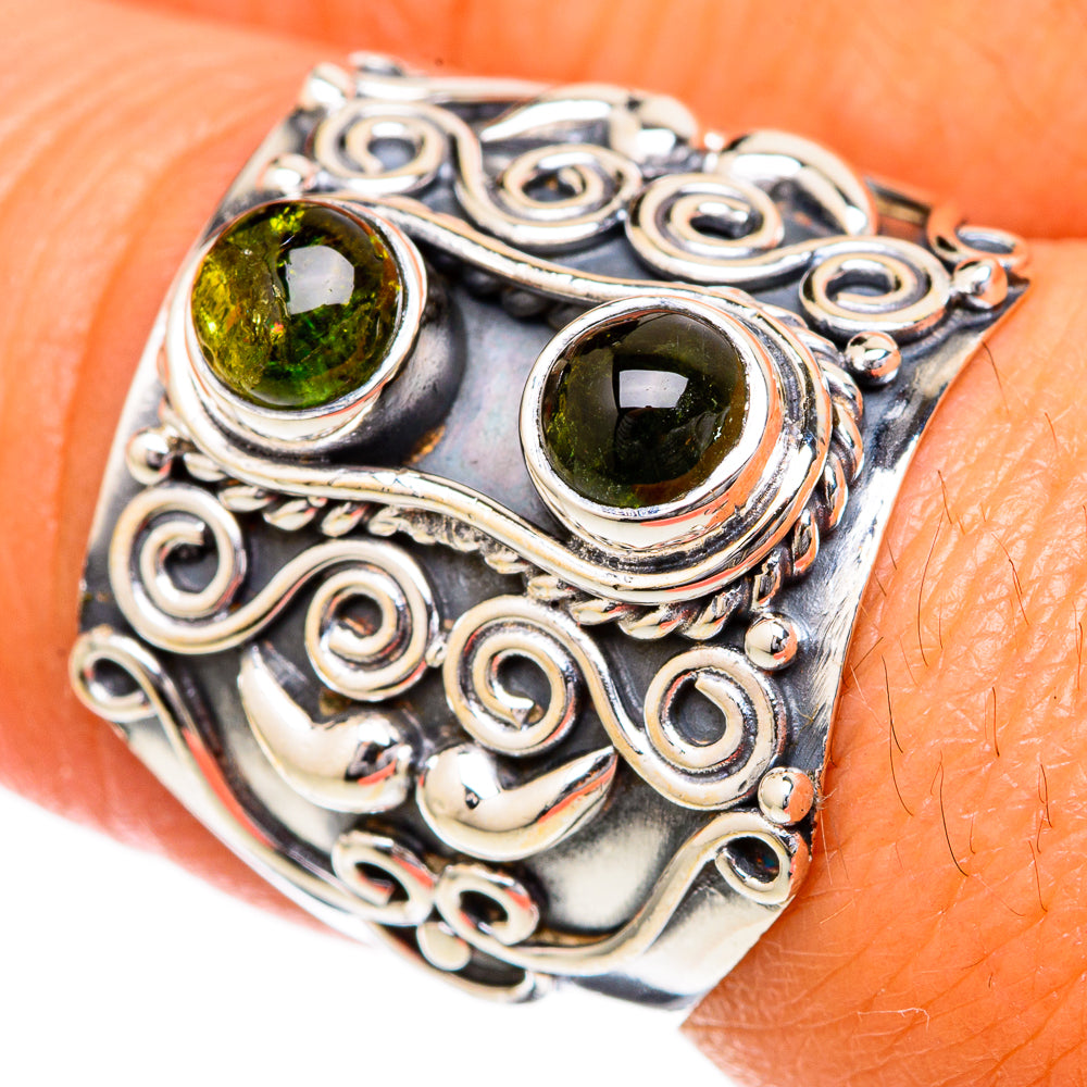 Green Tourmaline Rings handcrafted by Ana Silver Co - RING104322