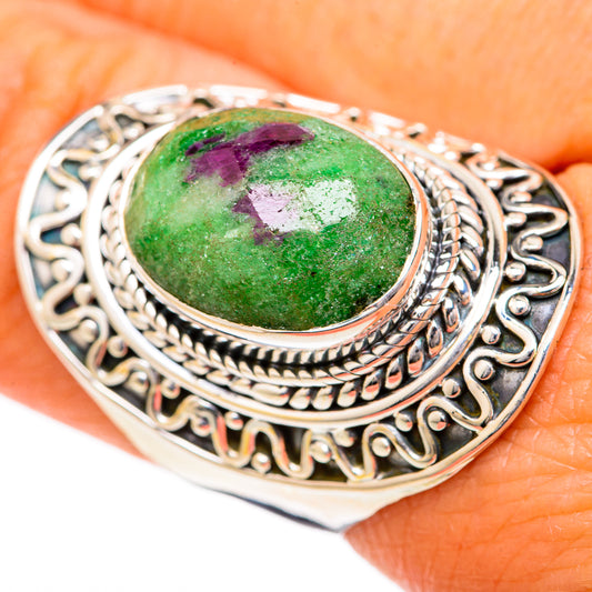 Ruby Zoisite Rings handcrafted by Ana Silver Co - RING104350