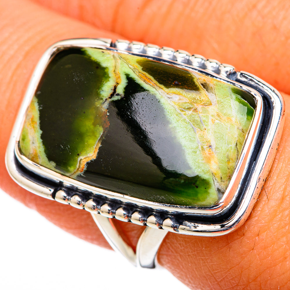 Australian Green Opal Rings handcrafted by Ana Silver Co - RING104351