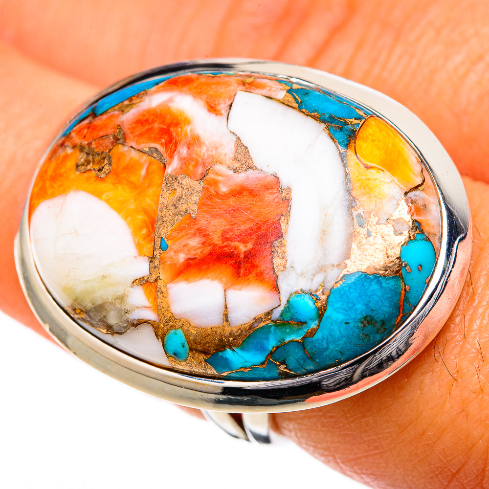 Spiny Oyster Turquoise Rings handcrafted by Ana Silver Co - RING104372
