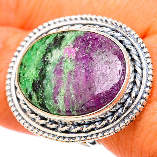 Ruby Zoisite Rings handcrafted by Ana Silver Co - RING104373
