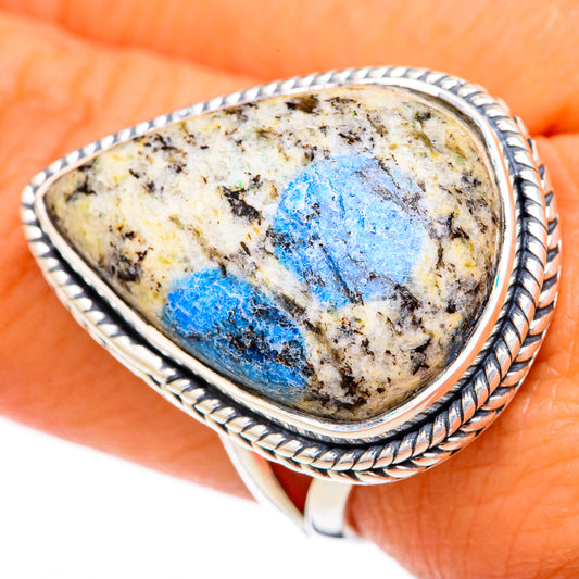 K2 Blue Azurite Rings handcrafted by Ana Silver Co - RING104376