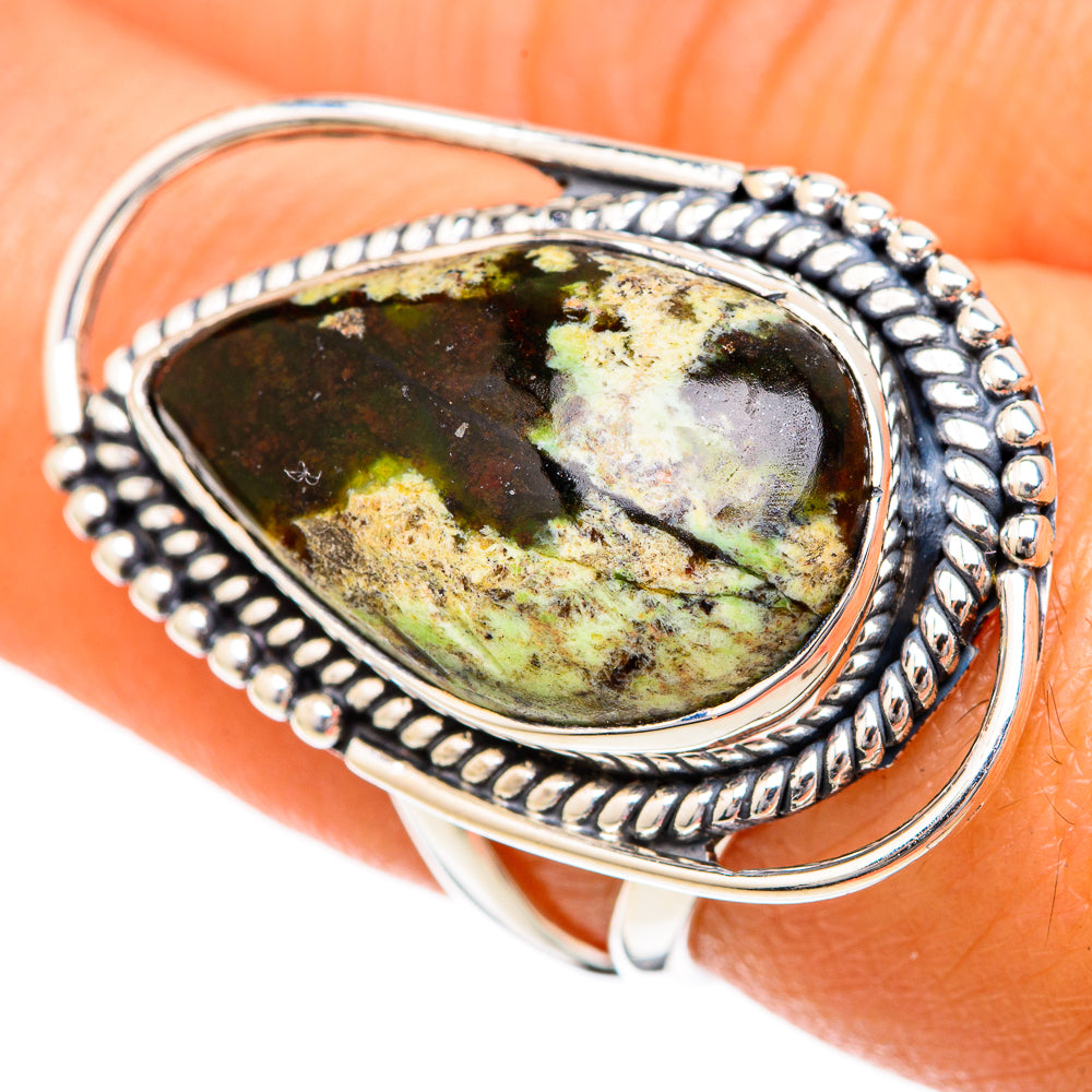 Australian Green Opal Rings handcrafted by Ana Silver Co - RING104385