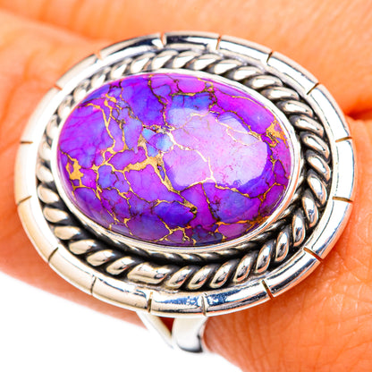 Purple Copper Composite Turquoise Rings handcrafted by Ana Silver Co - RING104400